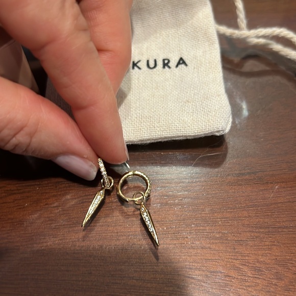 Waekura Jewelry - Waekura mini creole earrings with charms from Le Bon Marché in Paris.